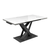 Phoenix Gloss White Ceramic Ext Dining Table  - Pendle Village Furniture